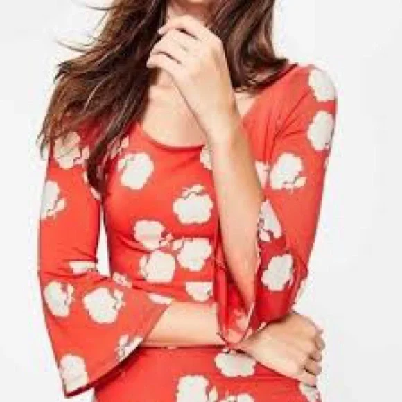 Boden Floral Orange Dress - Picture 2 of 16